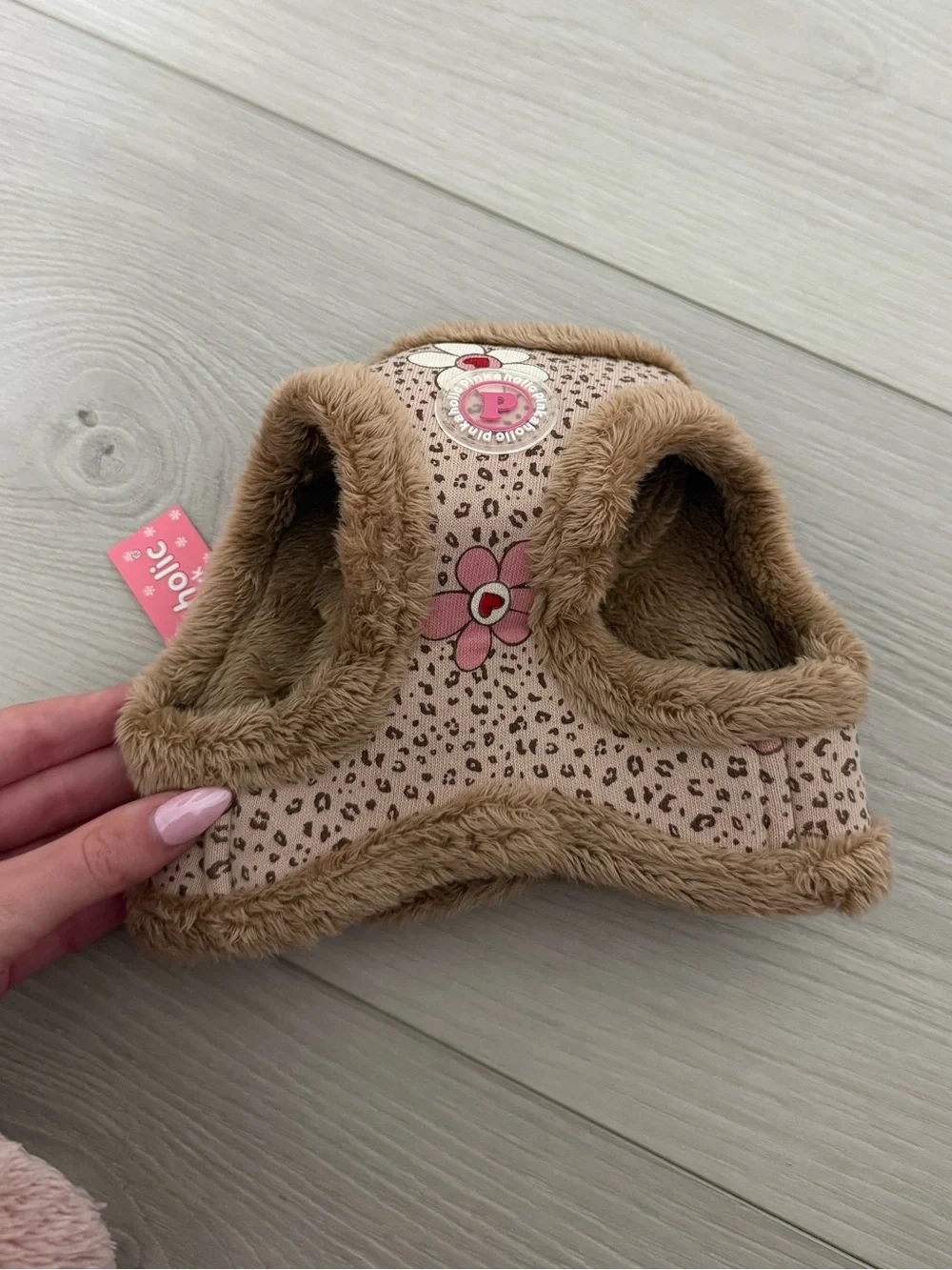 NWT PINKAHOLIC PLUSH DOG HARNESS
